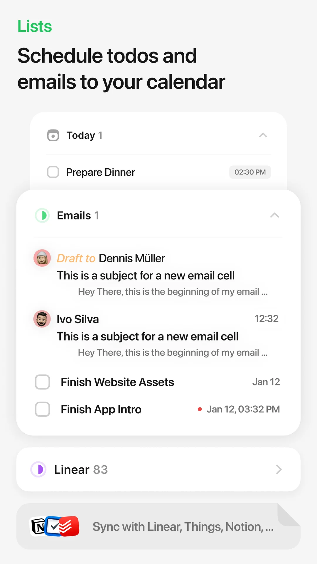 Amie - Todos, calendar App Store screenshot 3 of 3 — Productivity app by Amie GmbH