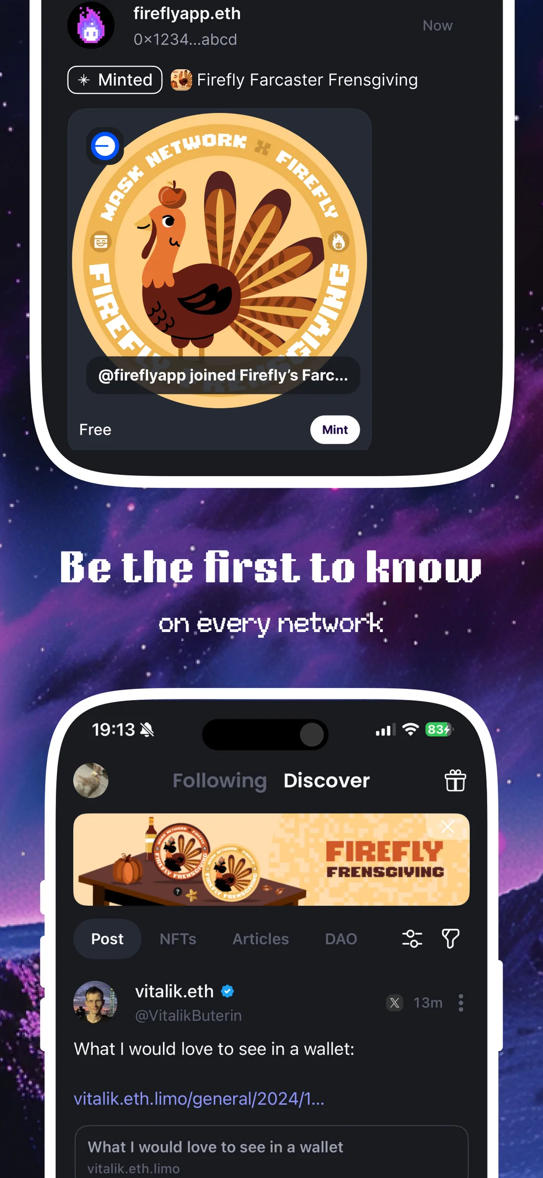 Firefly: Web3 Everything App App Store screenshot 3 of 3 — Social Networking app by SUJITEKU LIMITED LIABILITY CO.
