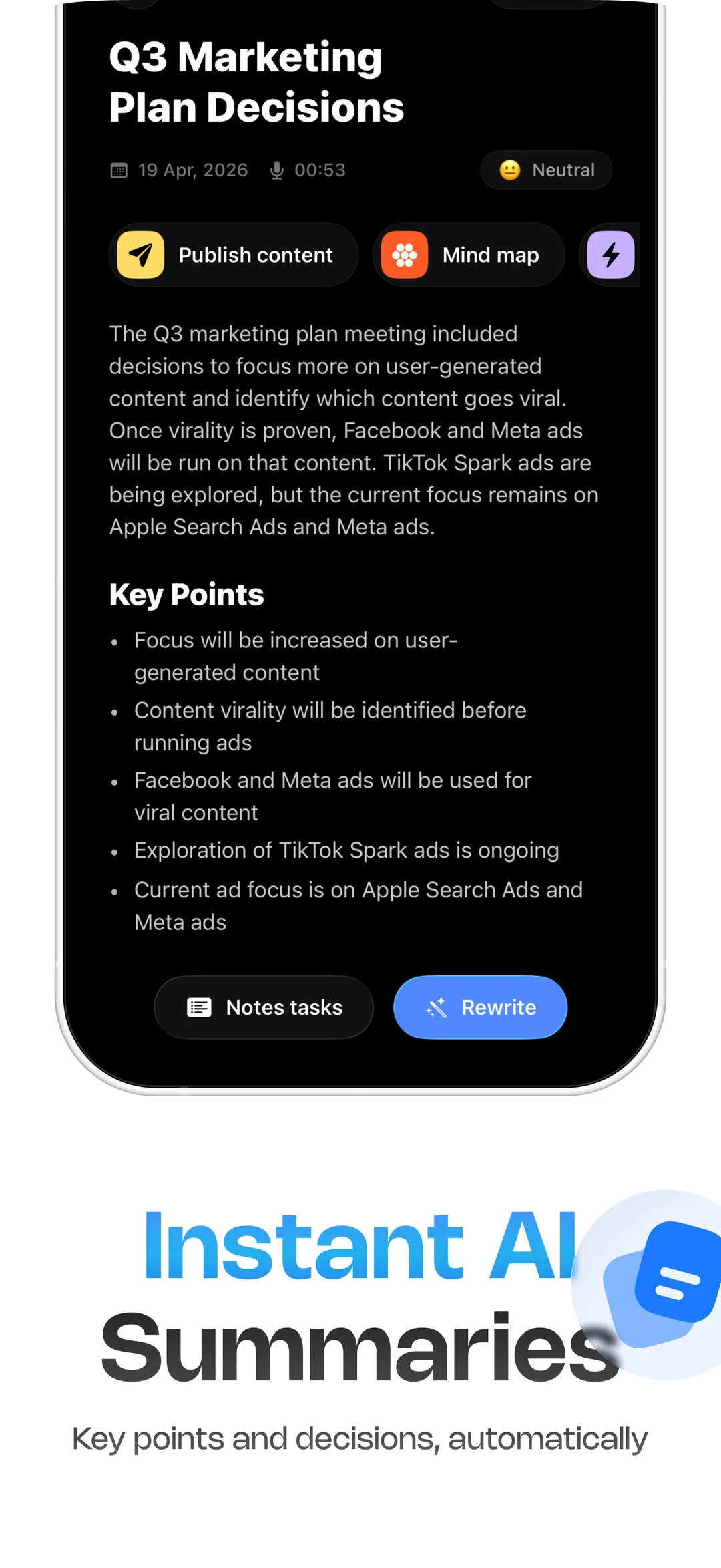 Loominote: Smart AI Note Taker App Store screenshot 2 of 3 — Productivity app by BinaryVlue