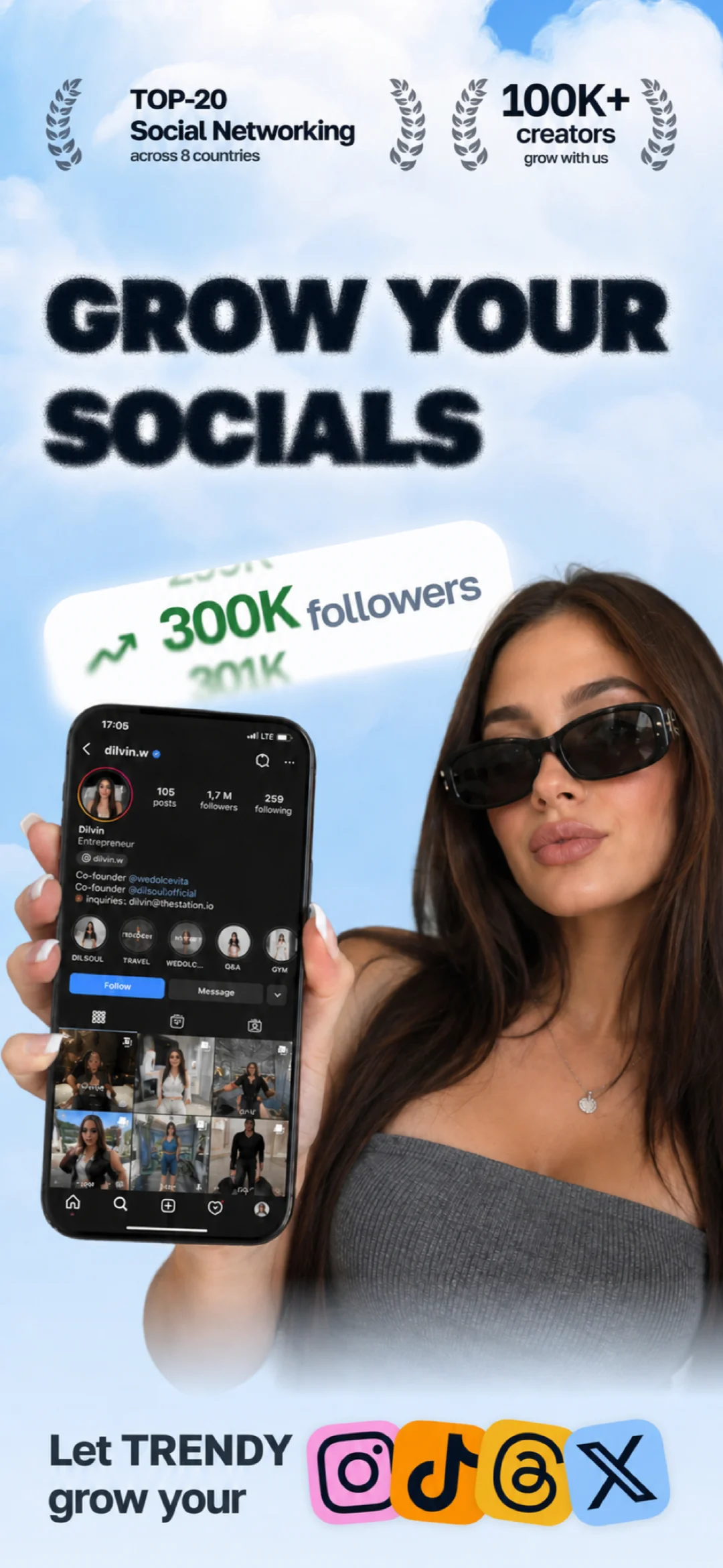 Trendy: Profile Report & Boost App Store screenshot 1 of 3 — Social Networking app by SocialVibe