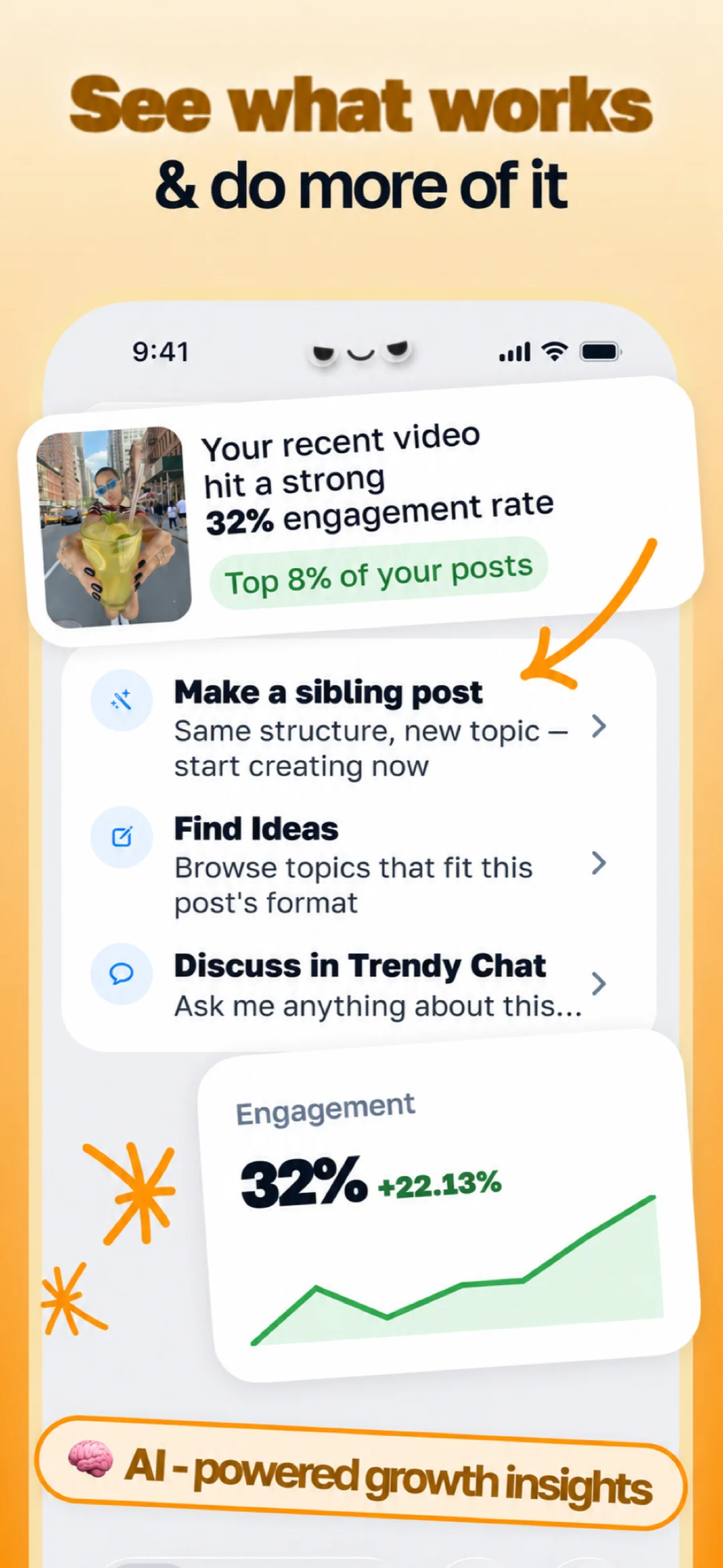 Trendy: Profile Report & Boost App Store screenshot 3 of 3 — Social Networking app by SocialVibe